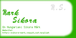 mark sikora business card